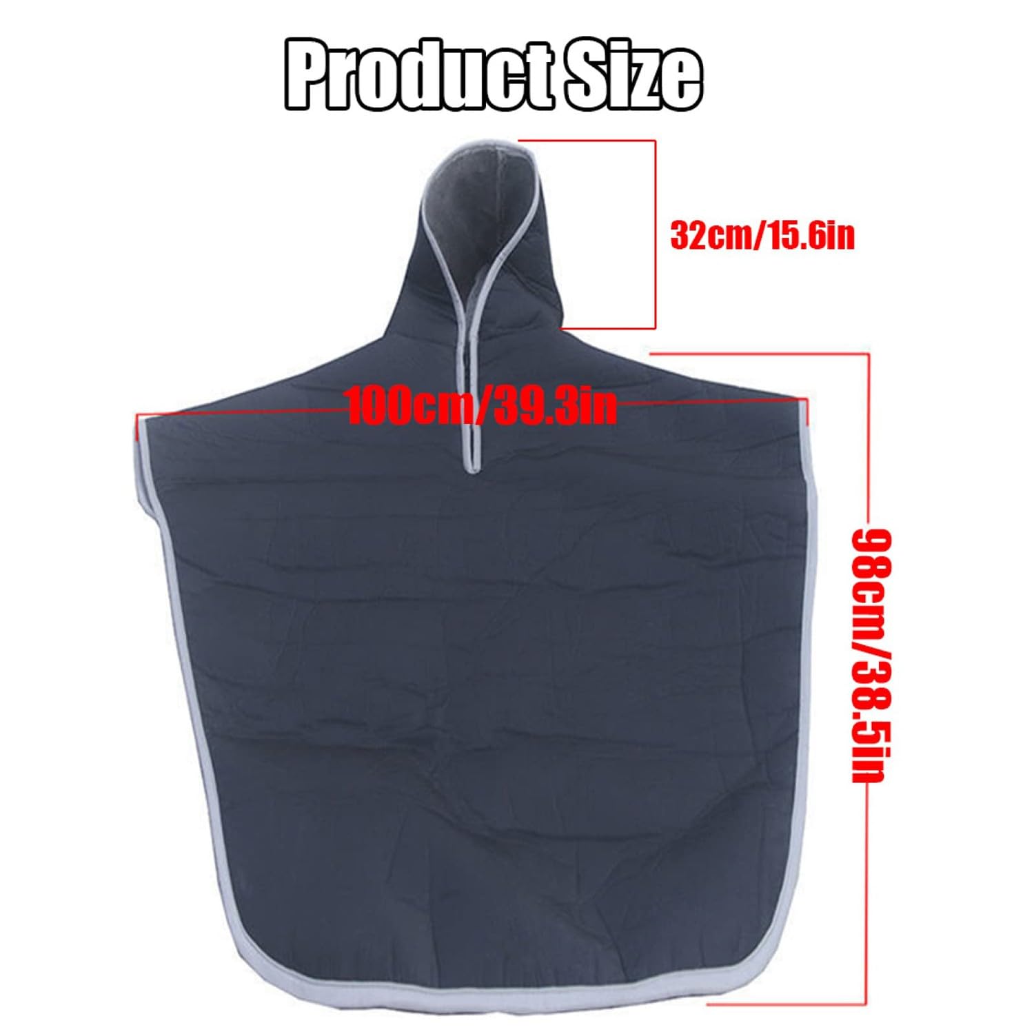 Poncho ocieplające do wózka inwalidzkiego, wiatroodporny, wodoodporny, przeciwdeszczowy koc dla dorosłych i osób starszych, czarny, 100 x 98 cm, 1 szt.