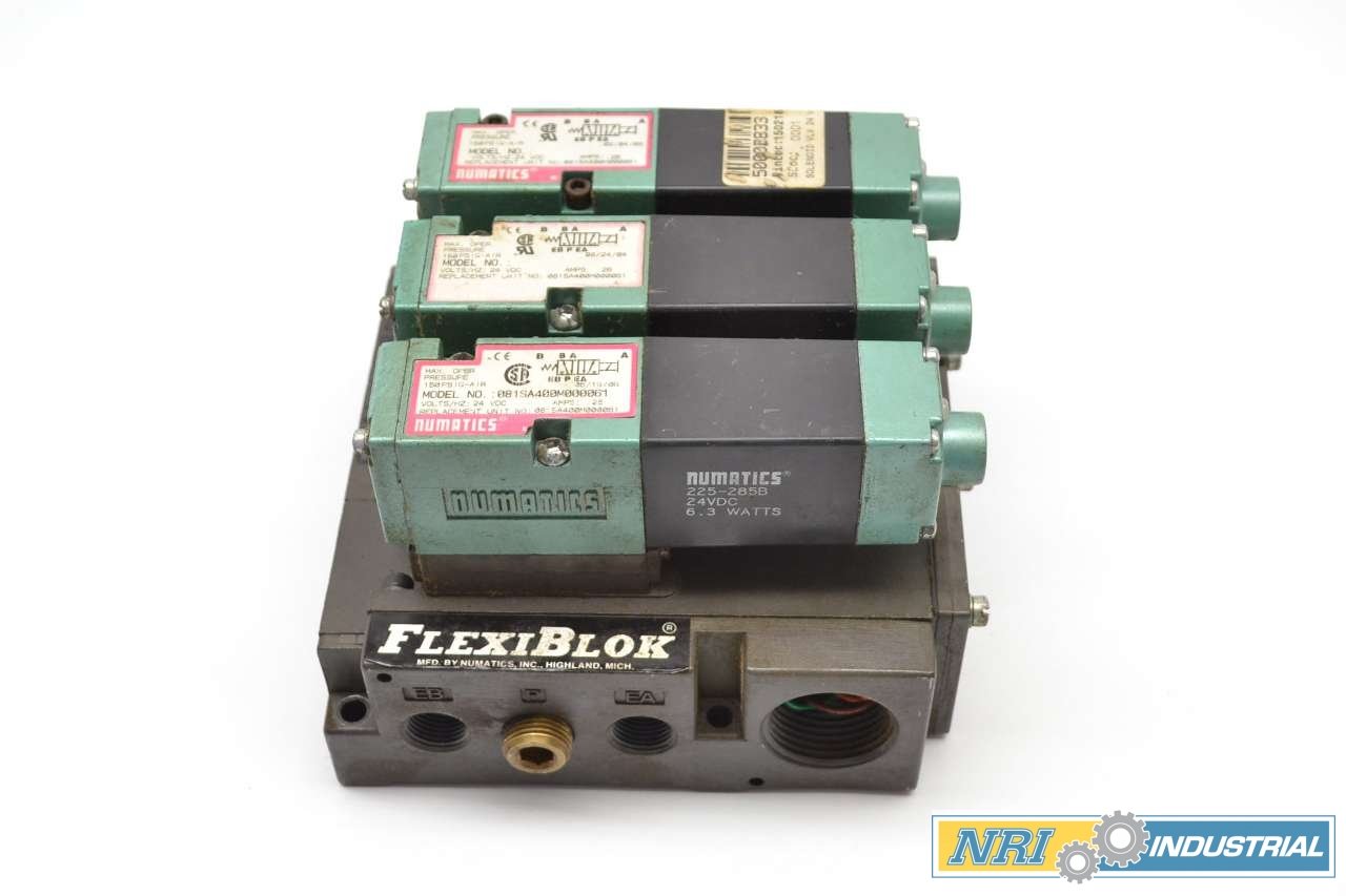 NUMATICS 081SA400M000061 FLEXIBLOK MANIFOLD 24V-DC SOLENOID VALVE B444522