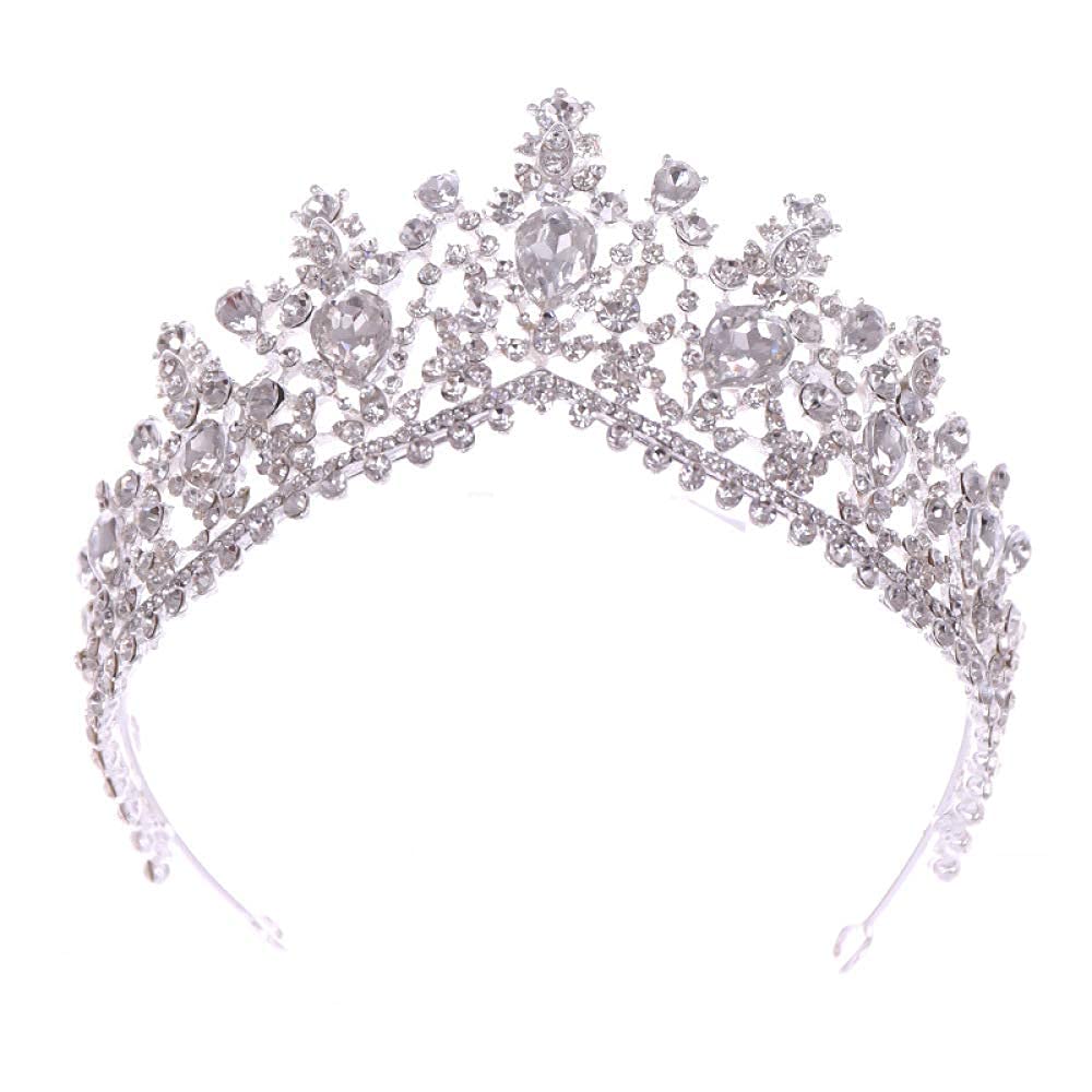 Coiffure décorative avec couronne de mariée cristal anti-glisse - 4