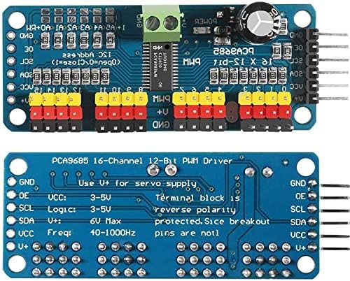 XTVTX 2pcs PCA9685 16 Channel 12-Bit PWM Servo Motor Driver IIC Module compatible with Arduino Robot