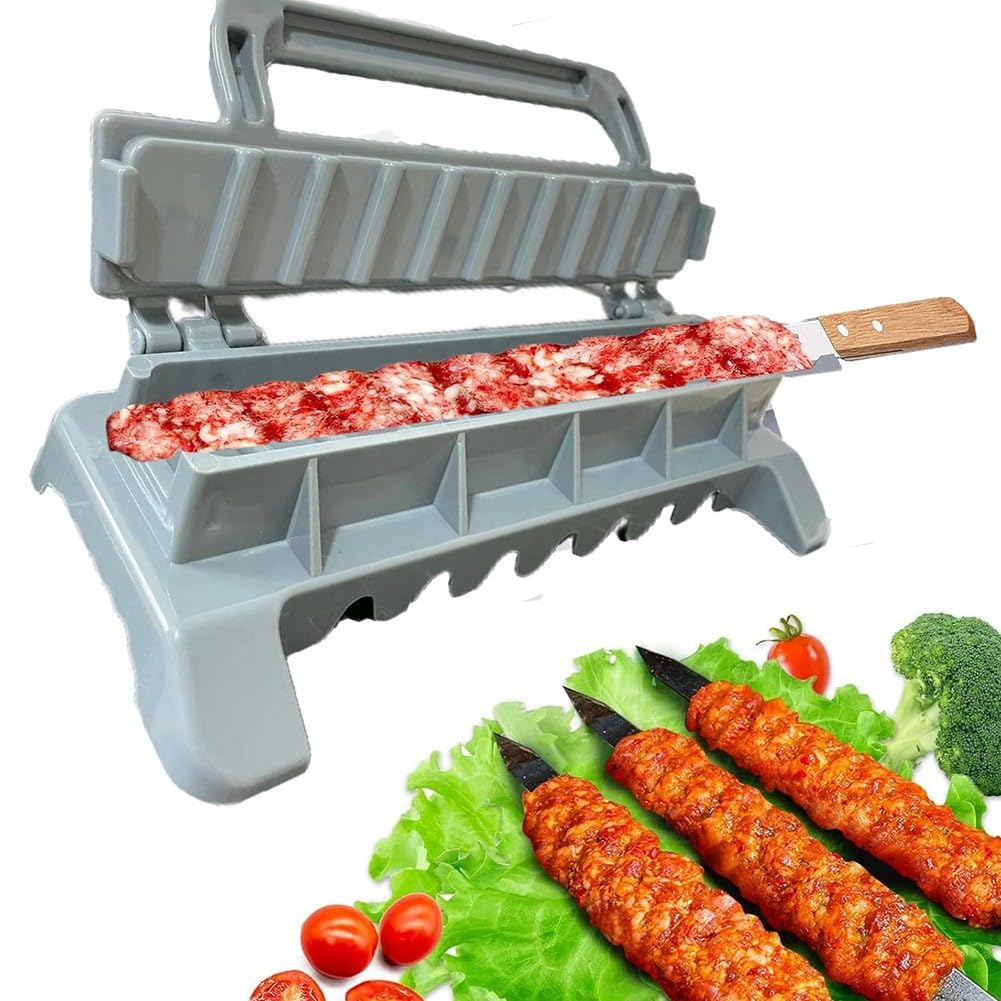 Máquina para hacer brochetas portátil y reutilizable de 29 cm para barbacoa en jardín