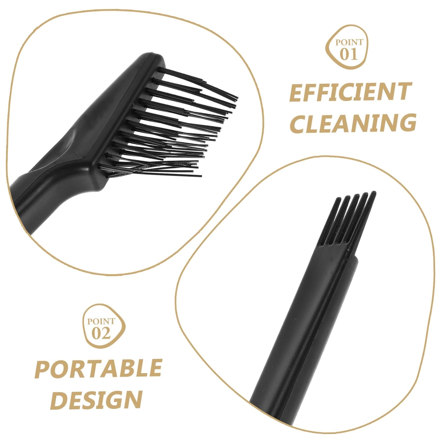 3pcs Grooming Comb Cleaner Portable Hairbrush Detangler and Hair Remover Tool for Travel and Home Use Effectively Removes Hair and Dust from Combs and Brushes