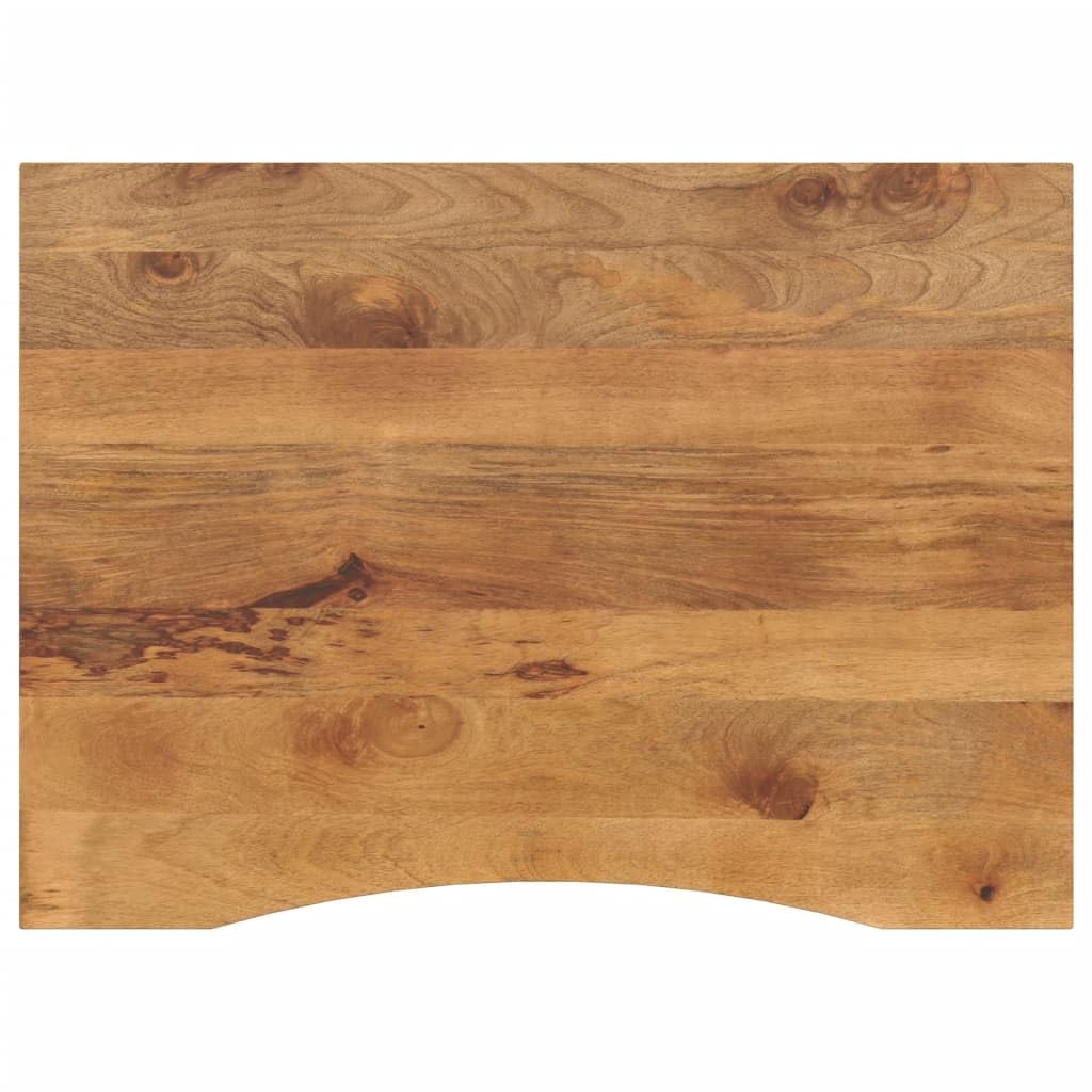 Schreibtischplatte aus massivem Mangoholz 100x80x2,5cm mit Aussparung, vielseitige Arbeitsplatte für Büro, Küche, Esszimmer, Wohnzimmer, robuste Holzplatte für Renovierung und Zuschnitt