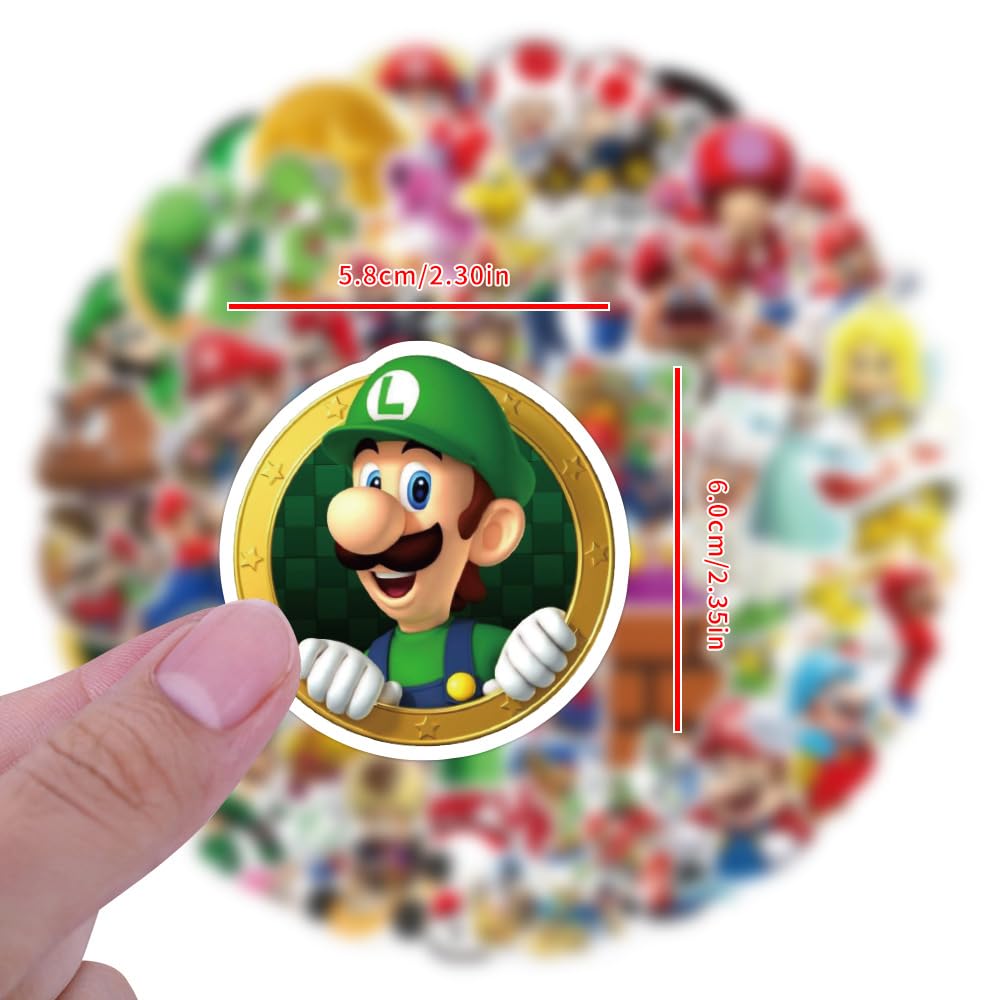 CAREOR 100Pcs Cartoon Marrio Stickers - Image 3