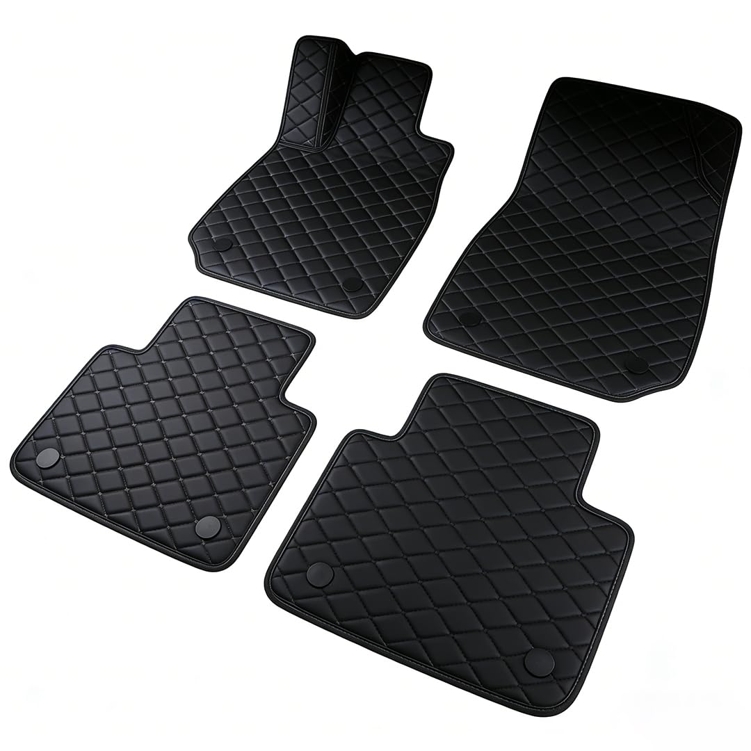 GASDYO Custom Car Floor Mats for Porsche Panamera 2024, PU Leather All Seasons Suitable Waterproof Wear-resistant Dedicated Vehicle,Black