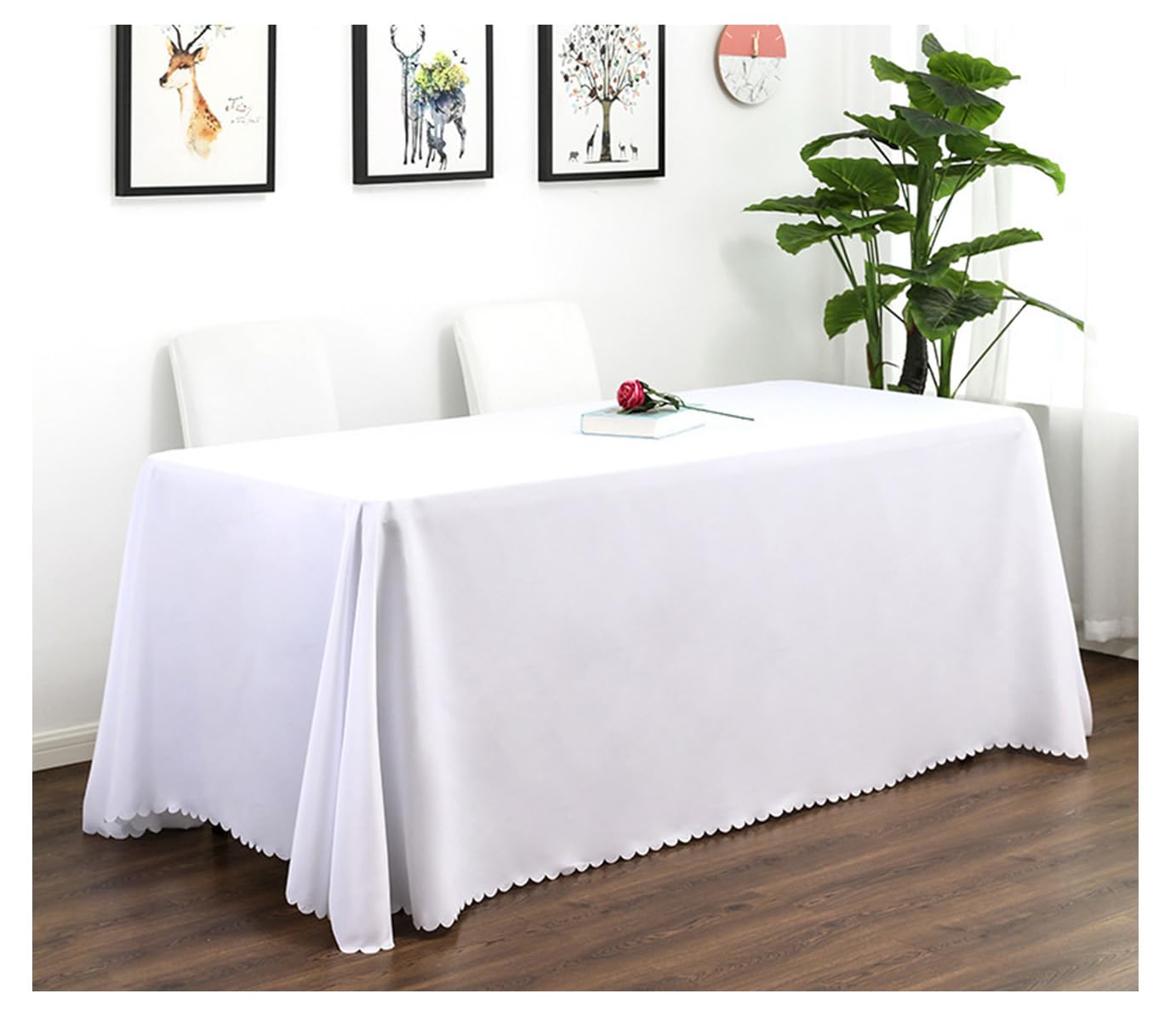 CIEEIN CIEHT Polyester Home Tablecloths Rectangular Table cloth Tablecover Wedding Party Outdoors Table Covers Simple White 200 * 260cm โ image 1