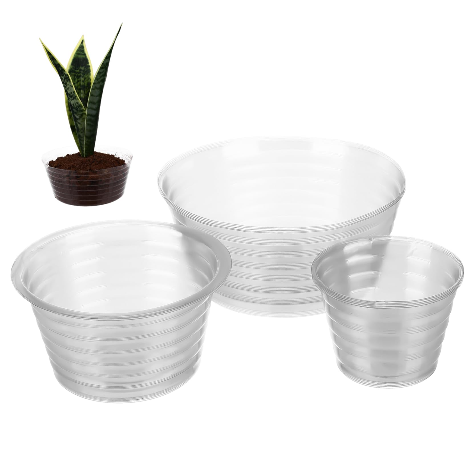 BCOATH S Plant Tray Basket Liner Pot Saucer Set 15pcs Plastic Liners for Planting