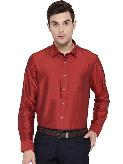 Red colour party wear shirt Clearance