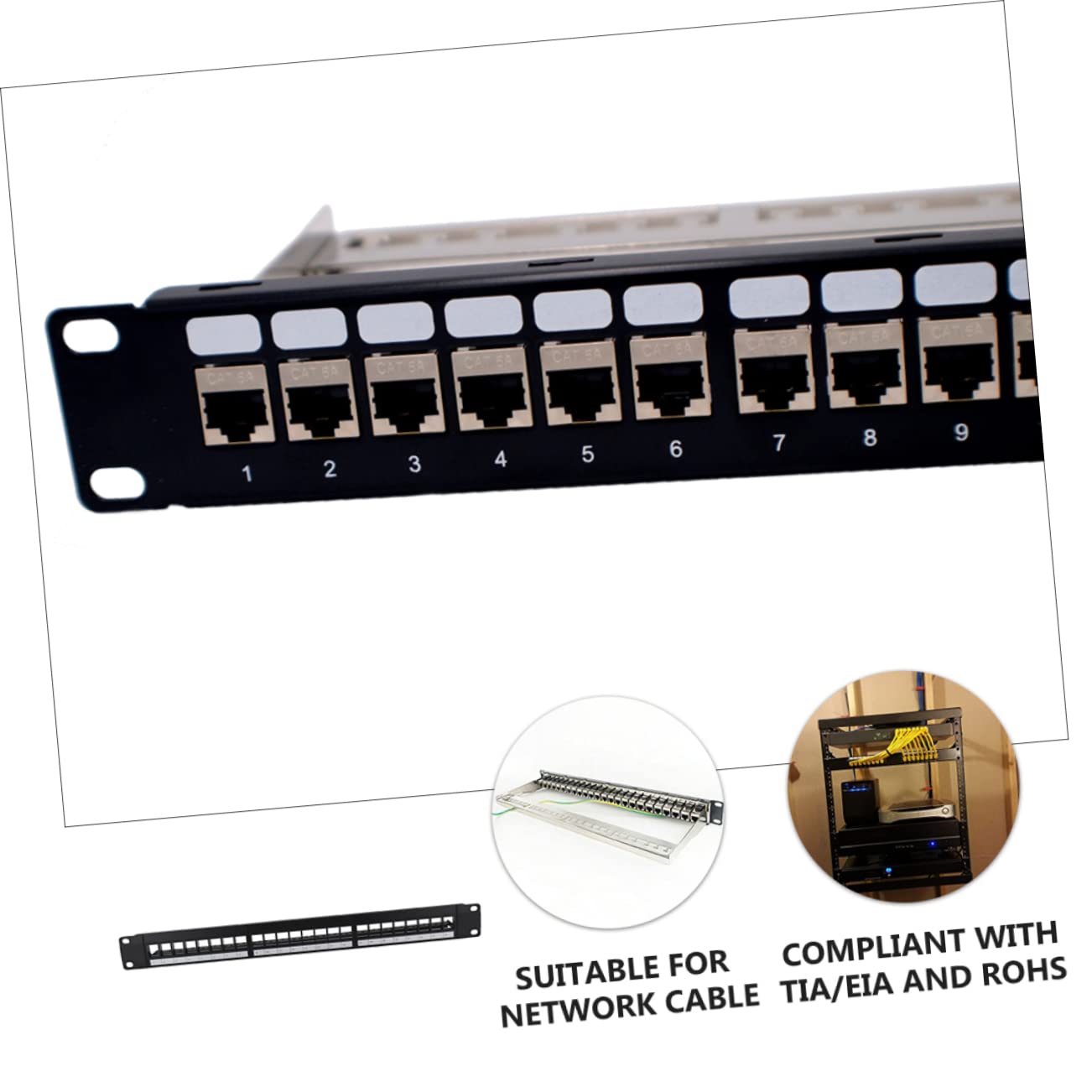 Panneau de Brassage Réseau Non Écran Ports Horizontal Rackmount pour Modules Cat