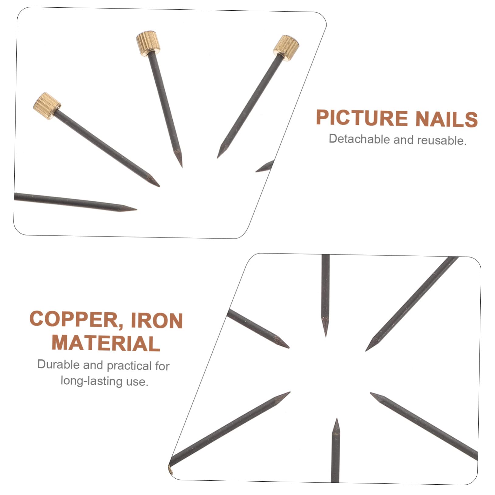 HOMSFOU 2sets Iron Nails Furniture Nails Assortment Kit for Home Office Wall Hanging 50pcs*2