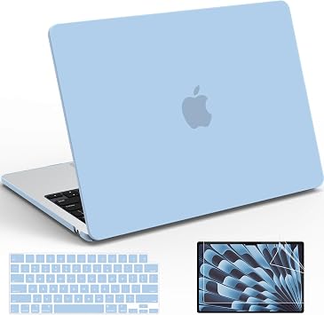 B BELK Compatible for MacBook Air 15 inch Case 2026 2025 2024 2023 M5 M4 M3 M2 Model A3448 A3241 A3114 A2941, Protective Hard Shell for Mac Air 15" + Keyboard Cover & Screen Protector, Air Blue