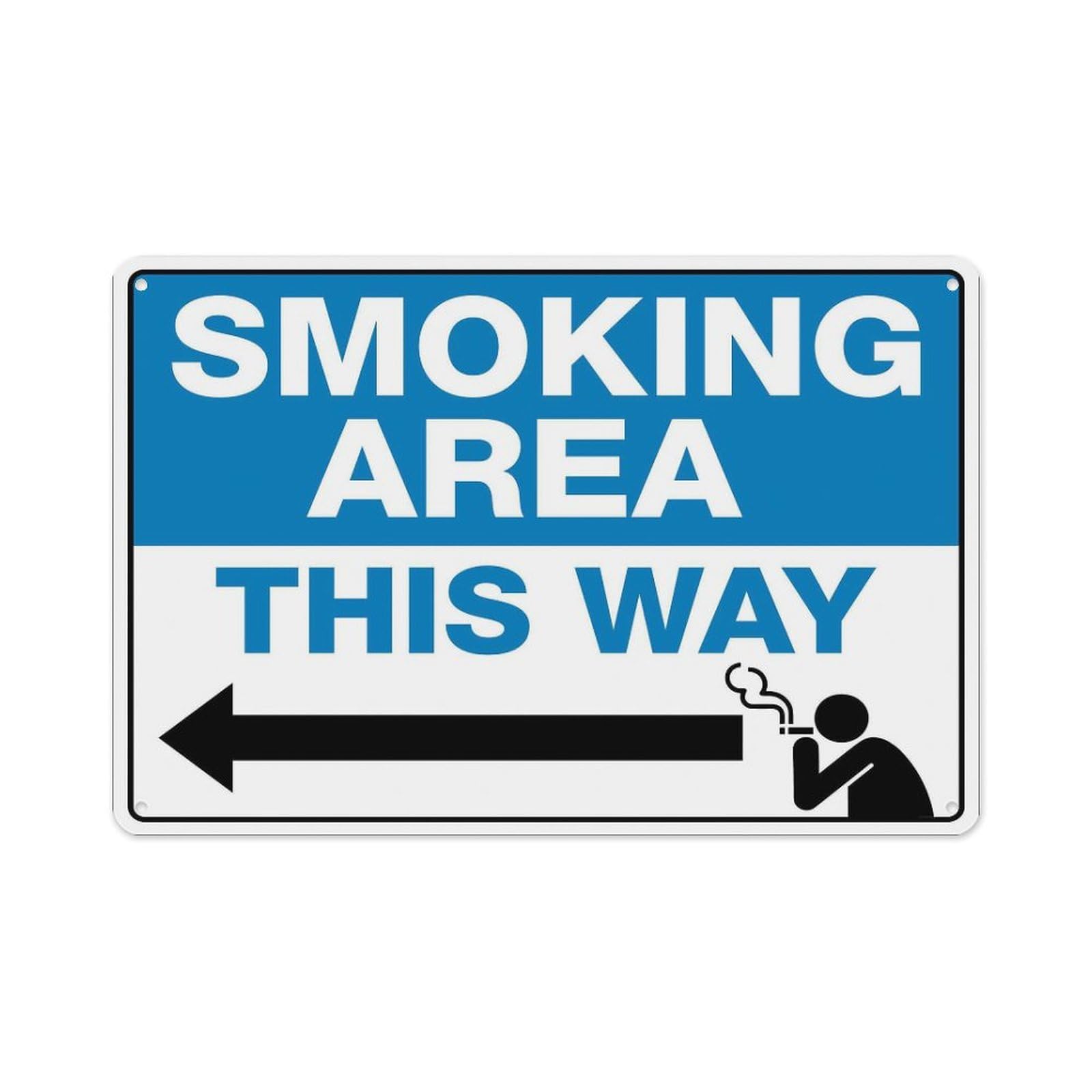 peiyeety Smoking Area This Way Left Arrow Sign Aluminum Tin Warning Signs For Home Outdoor Garden 8X12 Inches