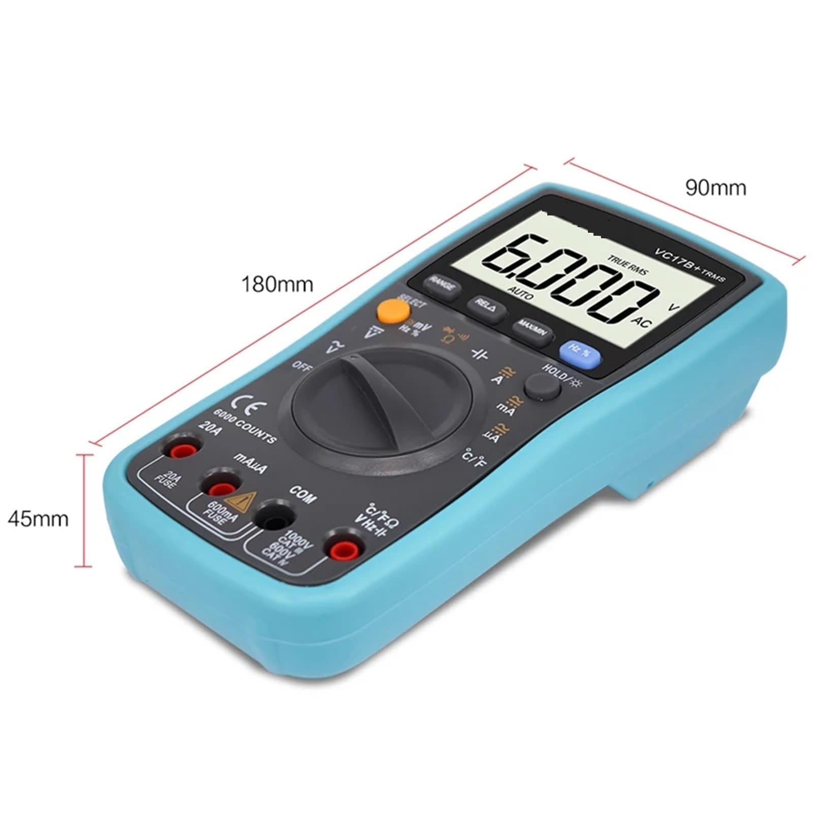 Tester tranzystorów i kondensatorów Lcr Esrmeter VC17B+ cyfrowy multimetr 6000 zliczeń multimetr multitester cyfrowy profesjonalny Dla indukcyjności i pojemności