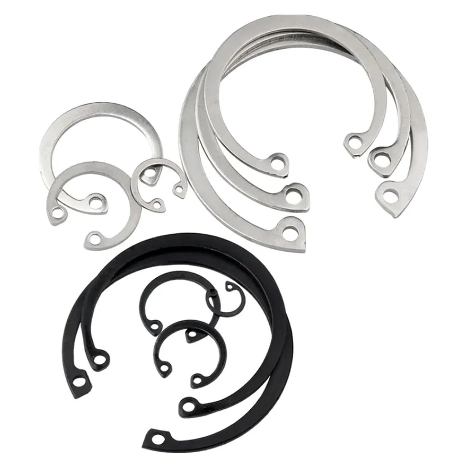 M6~M200 316/304 Stainless Steel 65 Mn C Type Internal Circlip Retaining Clip Snap Ring(304 Stianless Steel,M180-1pcs)