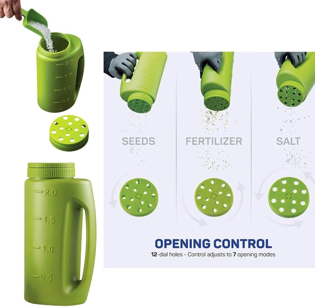 Buy 2 Set Ice Melt Salt Spreader Handheld Shaker with Scoop