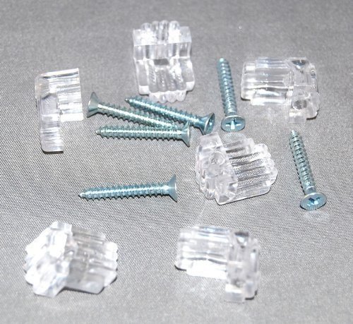 Ultra Hardware Crystal Clear Ribbed Mirror Clips, 2 Packs of 6