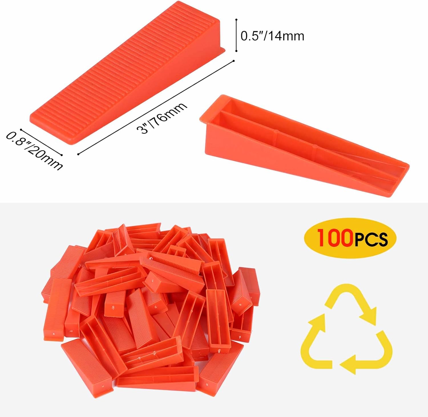 Tile Leveling System 300Piece tile spacers&100Piece Reusable Wedges with 1 Piece Floor Tiles Pliers for Kitchen Living Room Shower Base (1/16"Tile Leveling Kit &hammer) - - 