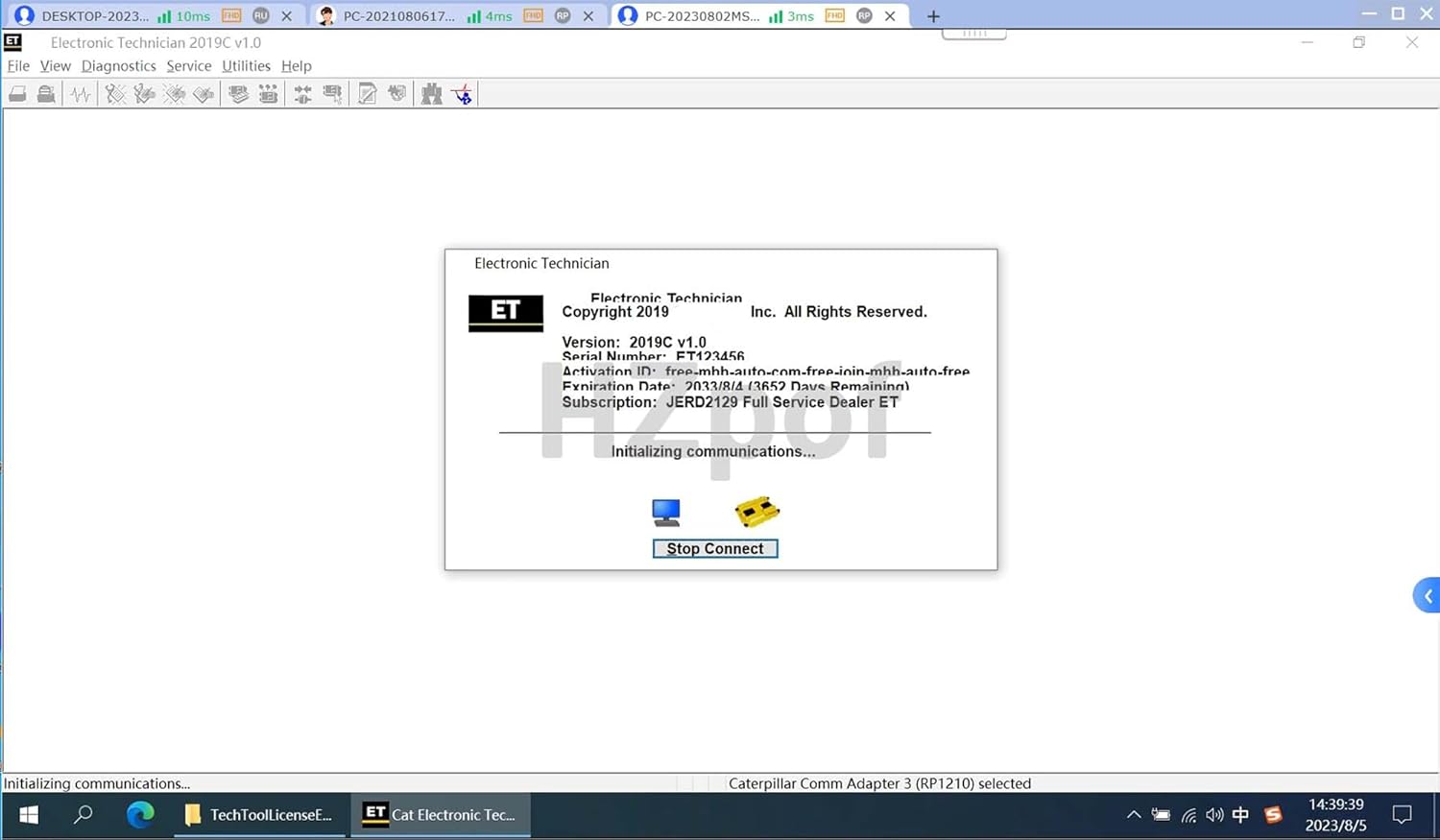 ET3 317-7485 for Caterpillar CAT Communication Adapter Diagnostic Tool Truck Excavator Engine with 2019C 6+9+14pin Cable (ET3 with Tablet)