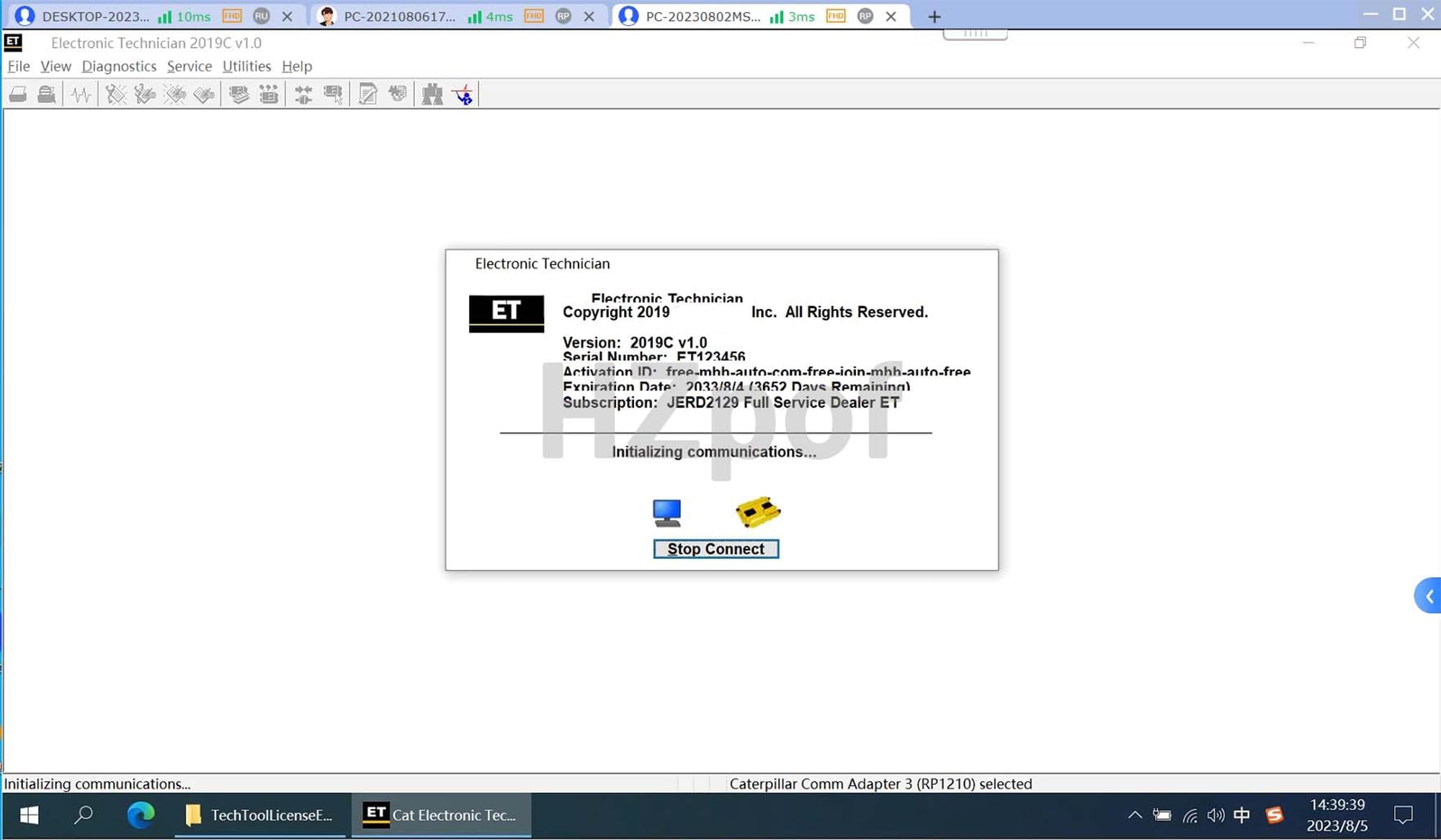 ET3 317-7485 for Caterpillar CAT Communication Adapter Diagnostic Tool Truck Excavator Engine with 2019C 6+9+14pin Cable (Only 2019C Software)