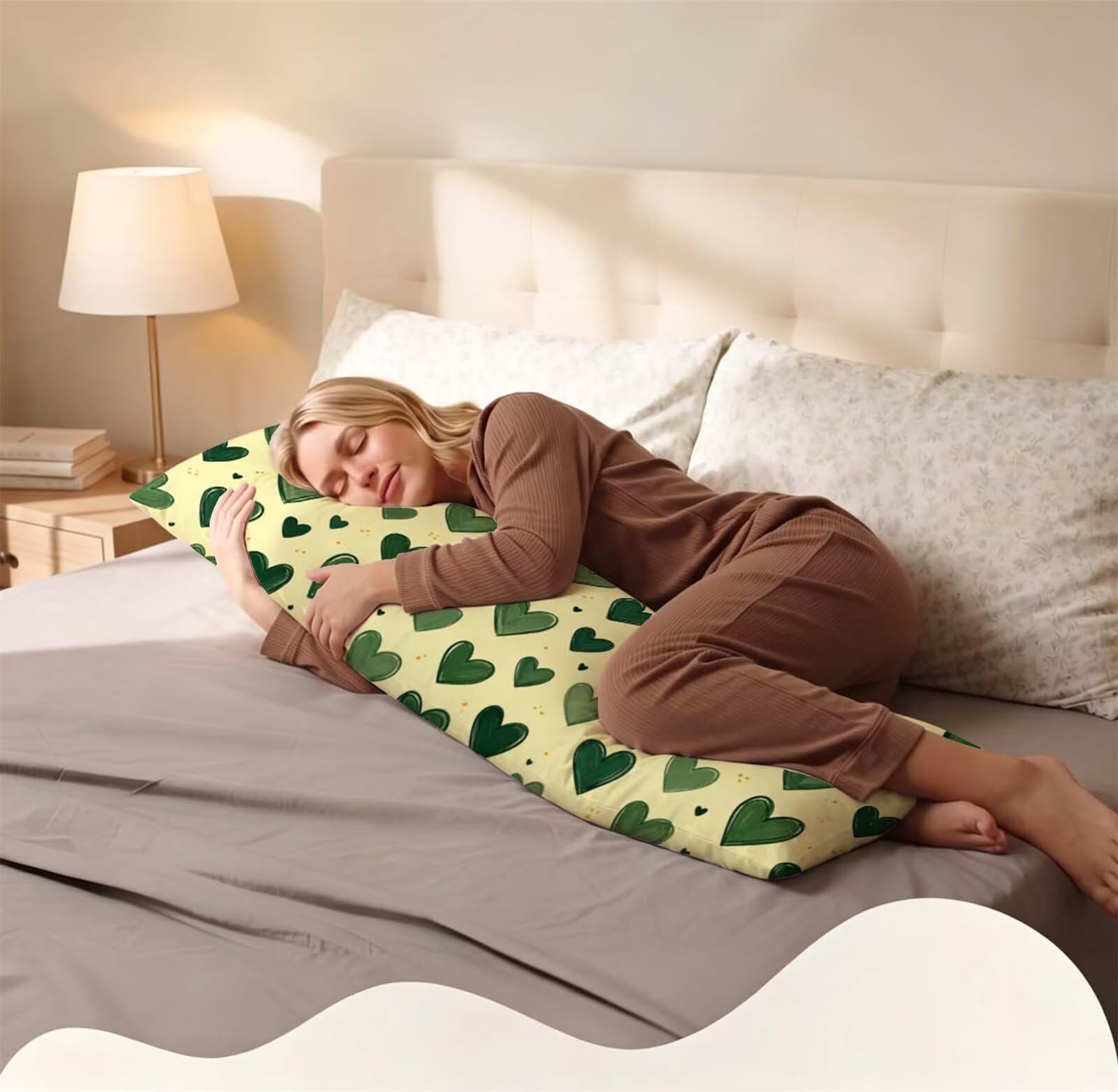 Amore-2 Federe Cuscino Letto 50 x 150 cm, Grande Cuscini per Divano Lino, | Doppia Faccia Stampa, Nero-2 Fodera per Cuscino Decorativa, con Cerniera, Cuscino per Dormire Sul Fianco j-2