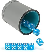 Vista 1 de GWHOLE Juego de dados de cuero apilables con 10 dados para Yahtzee Farkle Party