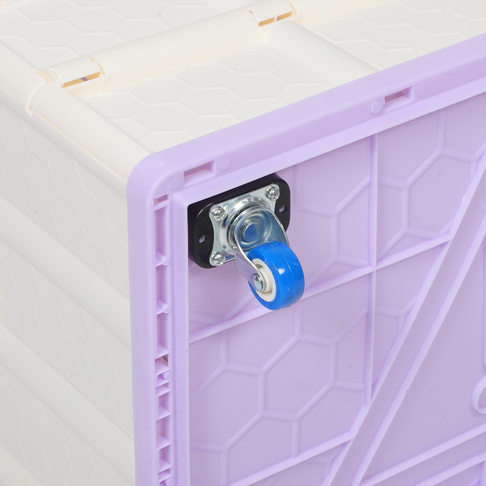 Caja de plástico Plegable con Ruedas - Carrito rodante para Almacenamiento Exterior, Carrito de Compras con Ruedas, Organizador de Maletero de plástico para SUV, Escuela, Oficina