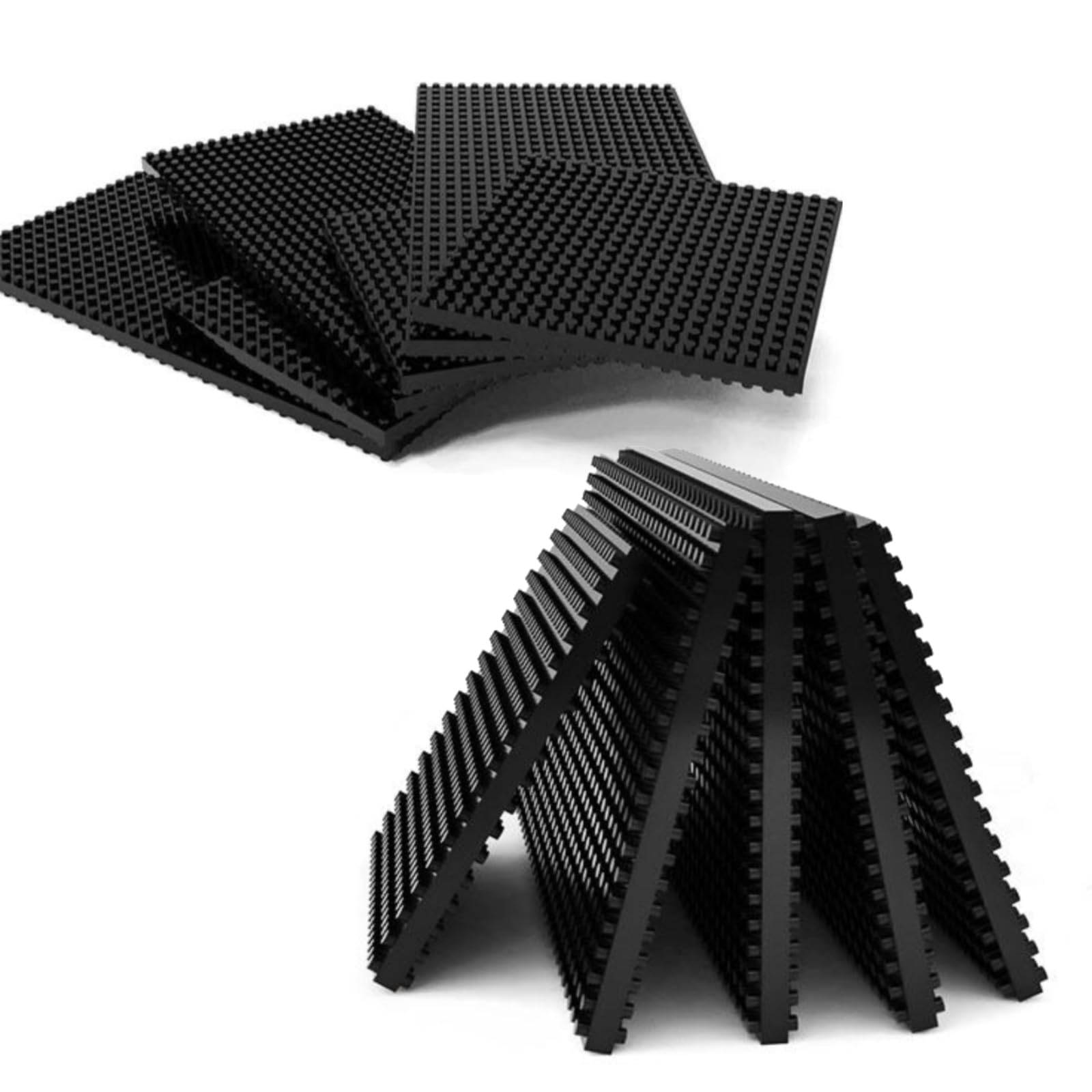 Anti Vibration Gummimatte, Doppelseitige Griff Stoßdämpfende Pads für Kompressor Drucker Laufband, Schalldämmende Isolierfüße für Industriemaschinen Fitnessgeräte(600 * 600mm,16mm)