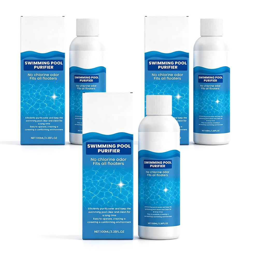 Swimming Pool Water Natural Clarifier, 2026 New Swimming Pool Purifying Liquid, Hot Tub Cleaner, Water Clarifier for Hot tub Spa and Swimming Water Treatment for Pristine Crystal Clear Water (3Pcs)
