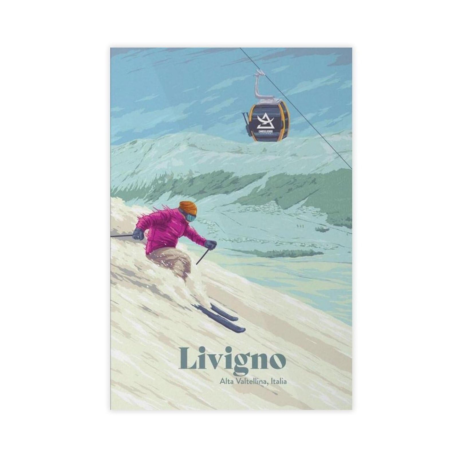 Qgvbgf Livigno Ski Resort Italy Canvas Poster Bedroom Decor Landscape Office Room Decor Gift 08X12inch(20X30cm)