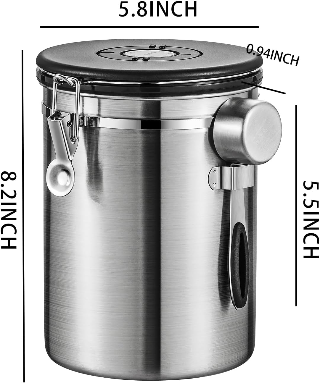 Large Coffee Container for Ground Coffee, Airtight Storage Container with Spoon, Kitchen Food Container Jar for Cereal, Bean, Sugar, 38OZ (Beige)