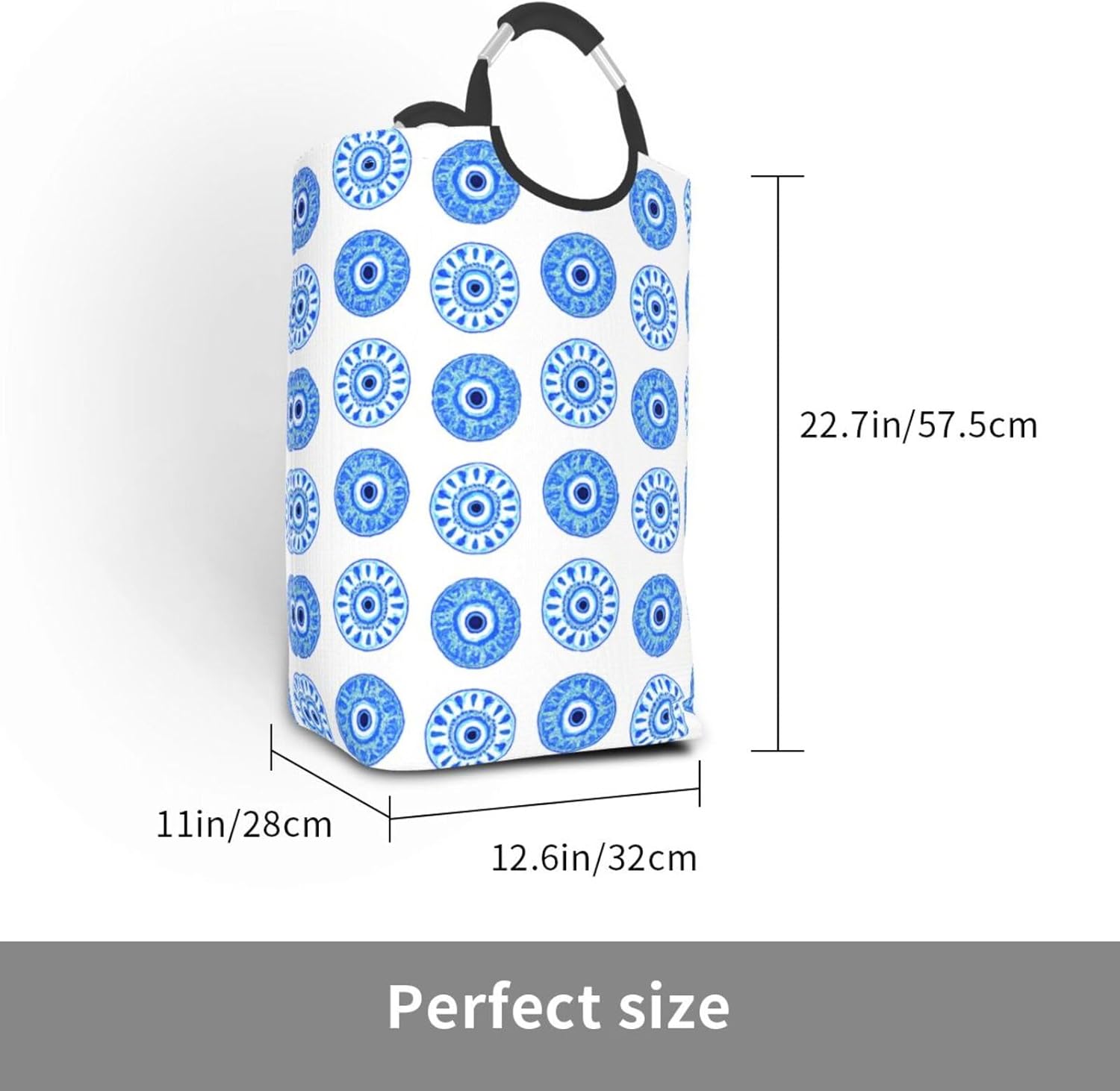 50l Laundry Basket Mandala Evil Eye Waterproof Laundry Hamper Foldable Clothes Laundry Bag With Handles