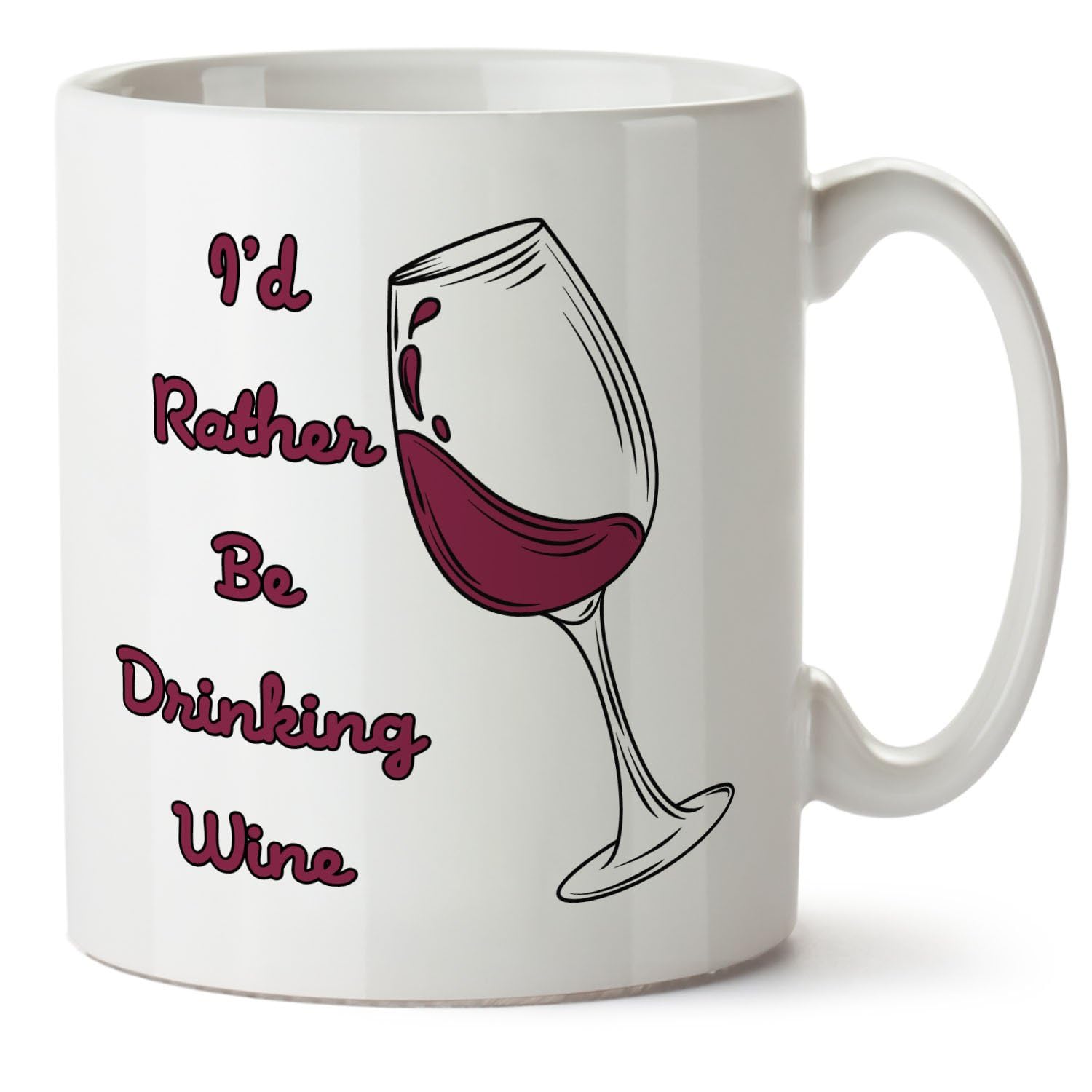 Black Raven Design - I'd Rather Be Drinking Wine - Funny Gift Mug, Ceramic, 11fl oz