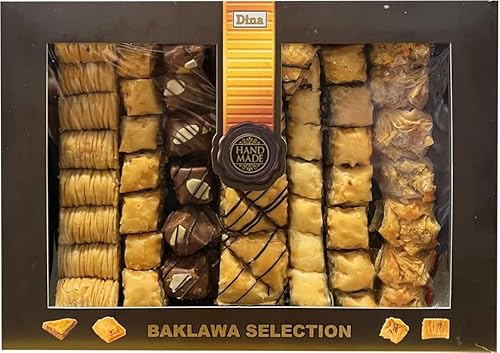 slamtech - Dina Baklawa Baklava Selection Homemade Sweets Cashew Walnut Pistachio Nuts Chocolate Assorted Pack 1kg