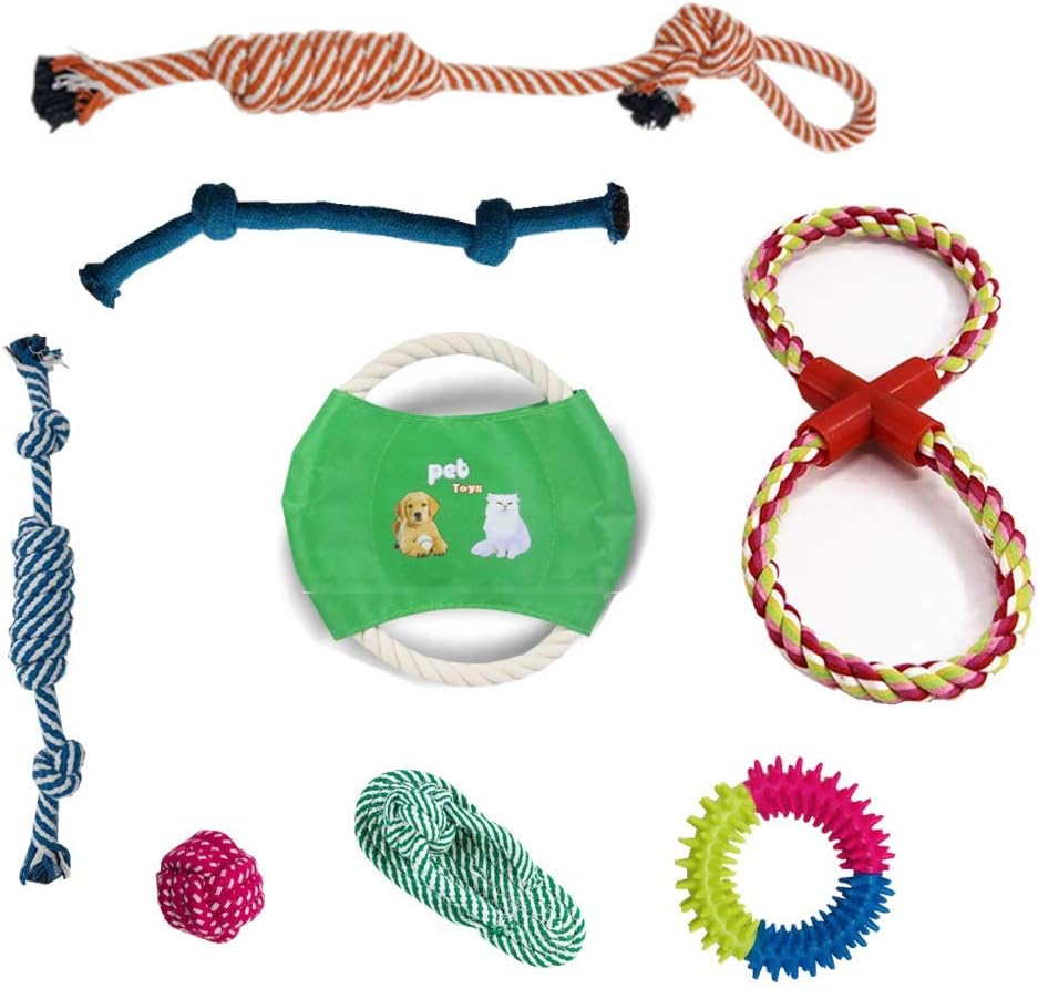 PETOYO Puppy Chew Toys, Dog Teeth Cleaning,Cotton Rope Toys,Washable Material,Chew Rope Toys,for Small and Medium Dog,Puppy Gift (8PACK)
