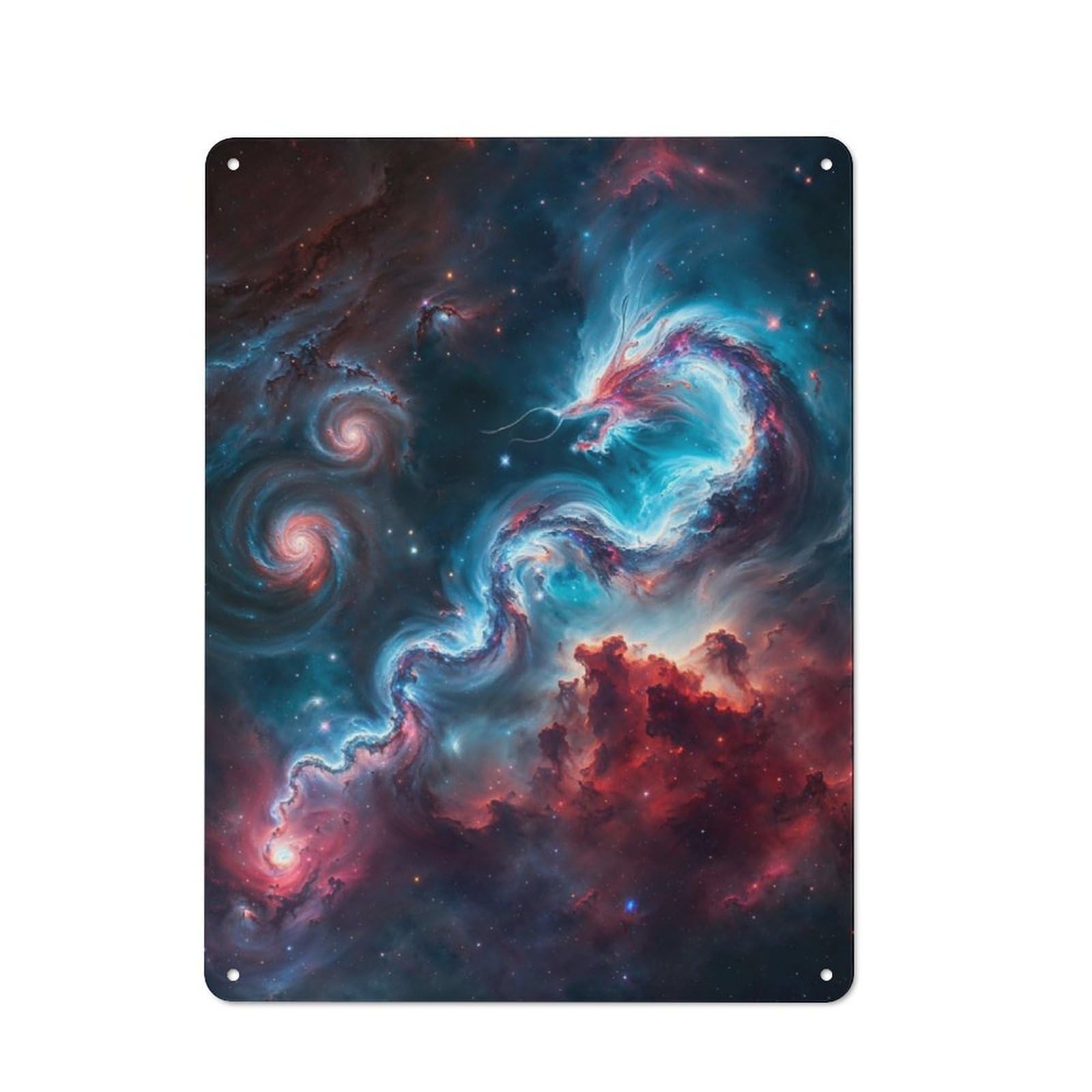 Junmoney Nebula Dragon Wyrm Art Industrial-Style Tin Sign 40X30cm For Pub Or Café, Suited To Pub Decor Enthusiasts