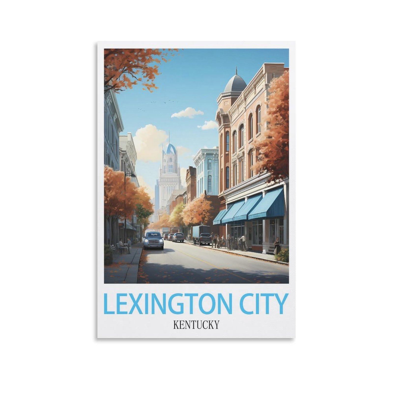 Vintage Metal Tin Sign Lexington City Kentucky Kitchen Bar Novelty Gift Metal Tin Wall Décor Sign 20x30cm