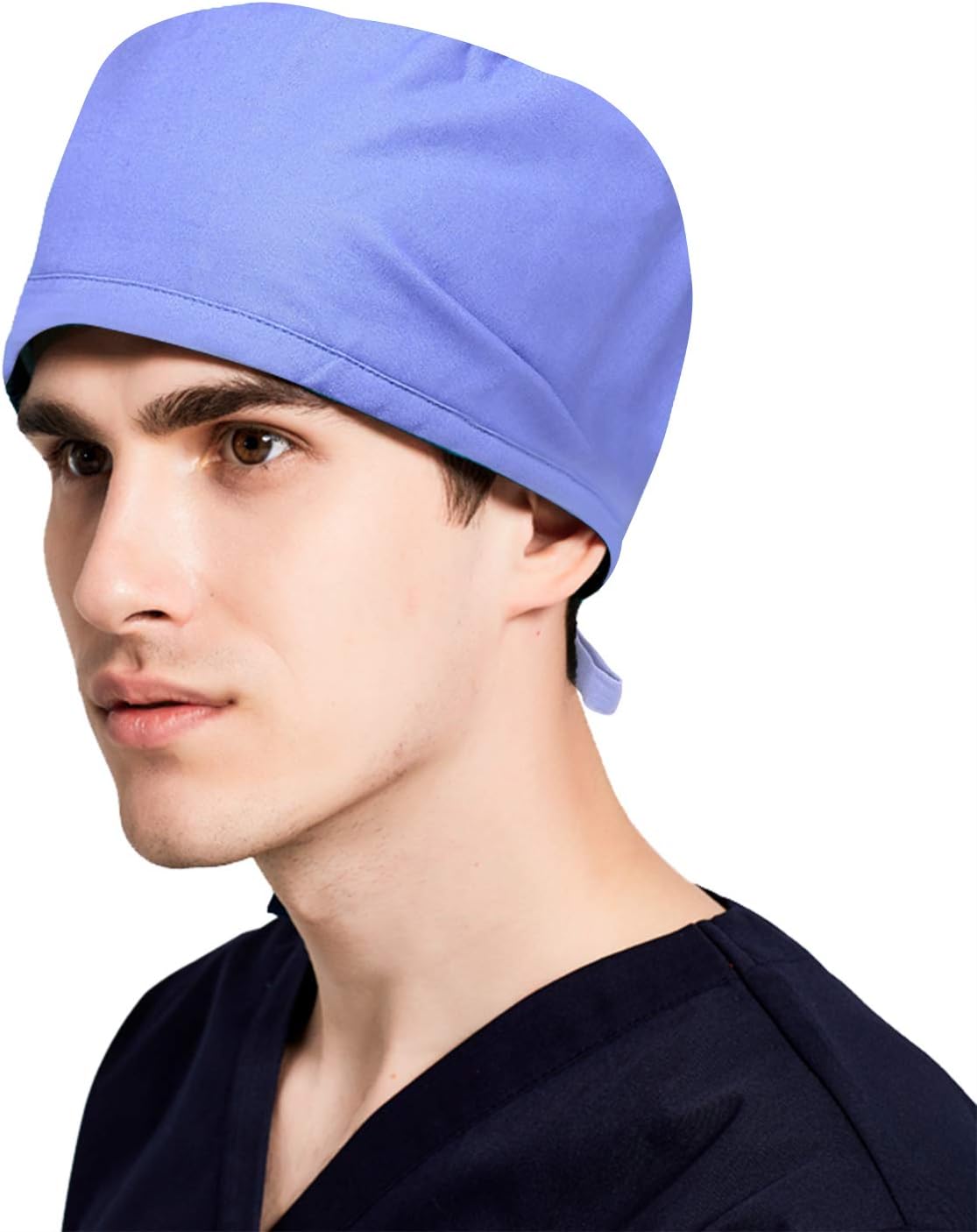Women Men Scrub Cap with Breathable Sweatband Adjustable Reusable Cotton Pharmacy Caps Anti Dust Chef Cap for Kitchen Cooking Cleaning