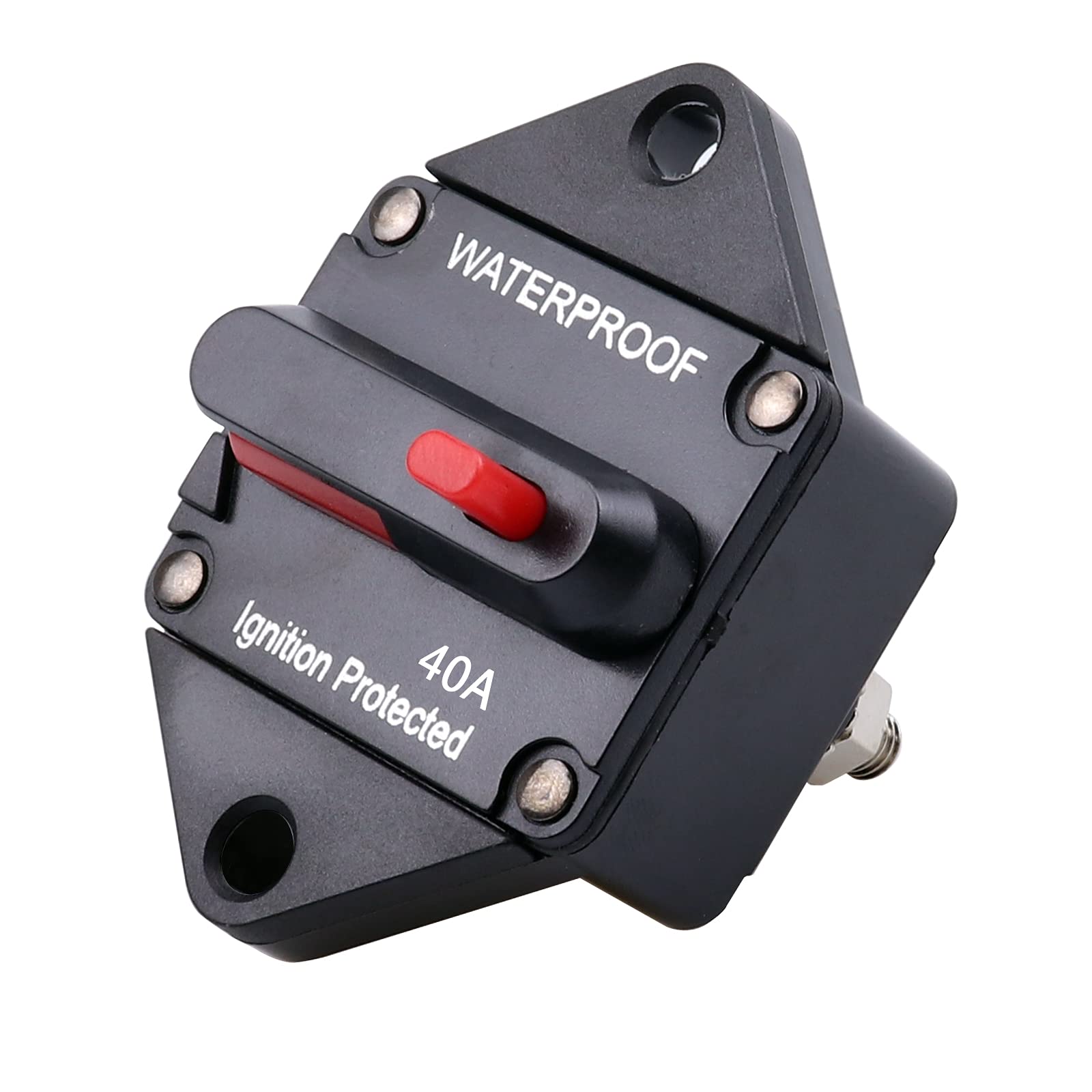 Bumbesti 40Amp Circuit Breaker,12V-48V DC Waterproof with Manual Reset for Auto Truck RV Marine Electric Trolling Motors, Panel Mount