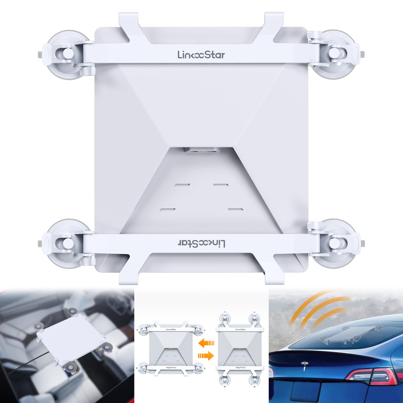 YaCeSyn Linkoostar Starlink Mini Sunroof Suction Cup Mount, Portable Vehicle Strong Suction Starlink Mini Secure Mounting Kit for Car Sunroof/Rear Window/Front Window/Roof(LM-MB)