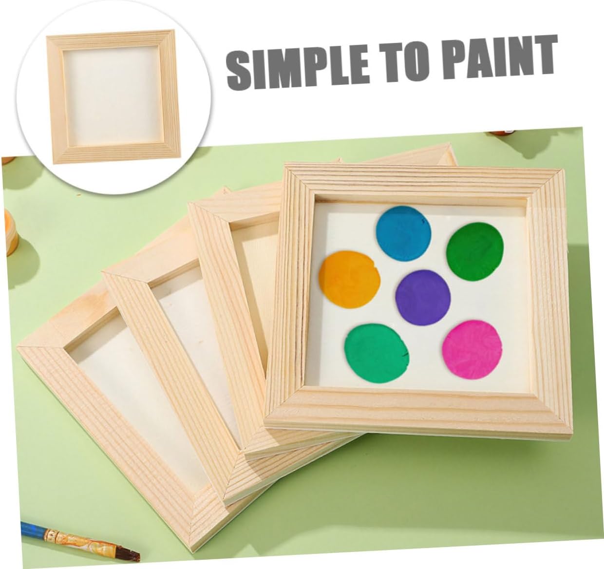 5 Pack Wooden Picture Frames for Kids DIY Painting Crafts