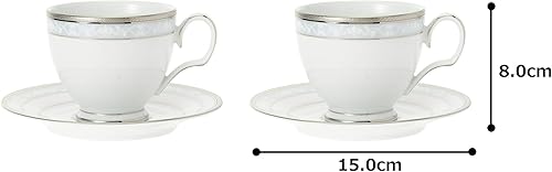 Miniatura 8 de Noritake P919884336 - Juego de tazas y platillo (cafété), 250 cc Hampshire Platinum 2 invitados porcelana fina