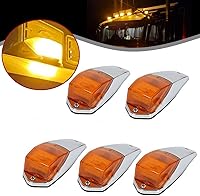 Vista 1 de 5 luces LED ámbar de 31 luces LED para techo de cabina con base cromada compatible con Peterbilt Kenworth Freightliner Volvo Mack