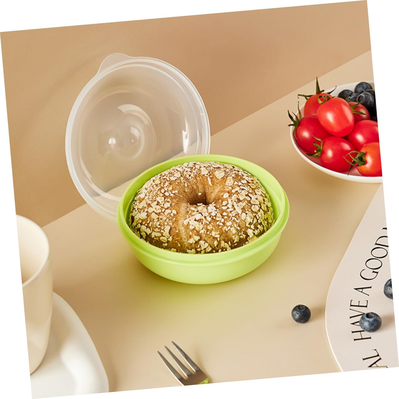 VOSAREA 3Pcs Bread Box Airtight Clear Bread Container with Lid for Kitchen Countertop Organization for Bakery Products and Snacks