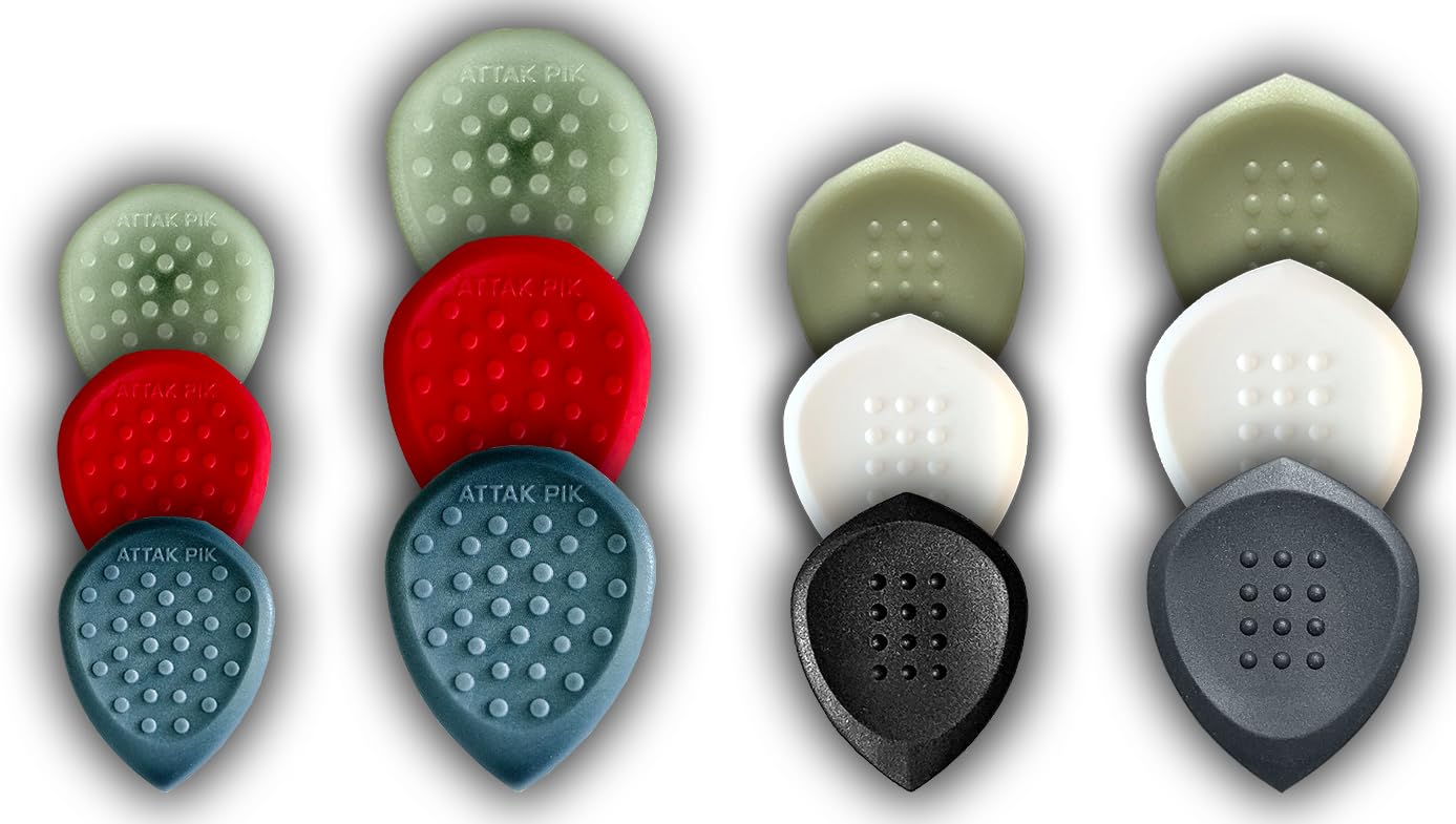 Acoustik Attak Stealths Variety - Púas de guitarra de precisión biseladas, duraderas y ergonómicas