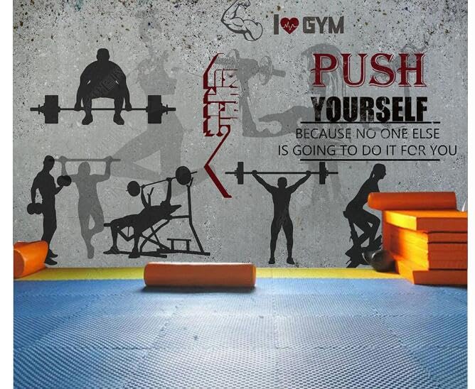 Mur de fond décoration salle de sport pour masquer un mur vide et booster la motivation