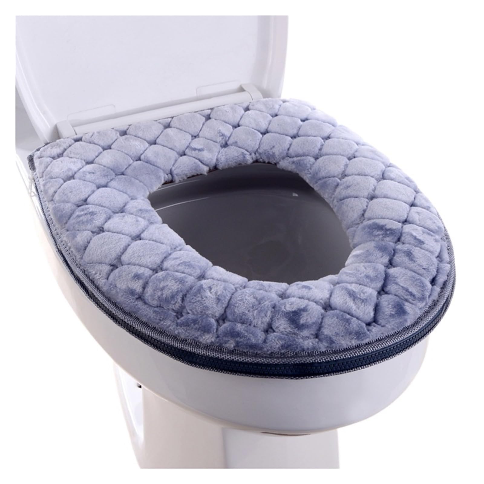 MZSKLW Padded Toilet Seat Toilet Cover Plush Seat Models Waterproof Universal Model Ring Washable Zipper Bathroom Mat Decorative(Color-3)