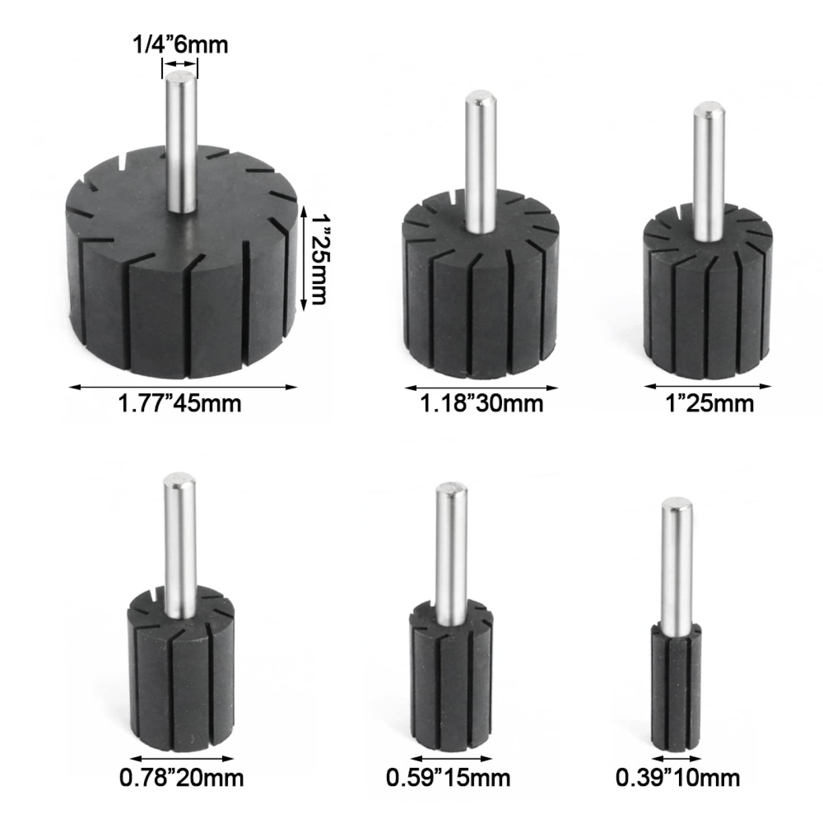 Mandrino In Gomma Per Tamburo Abrasivo - Per Utensile Rotante Da 6mm - Foto 2