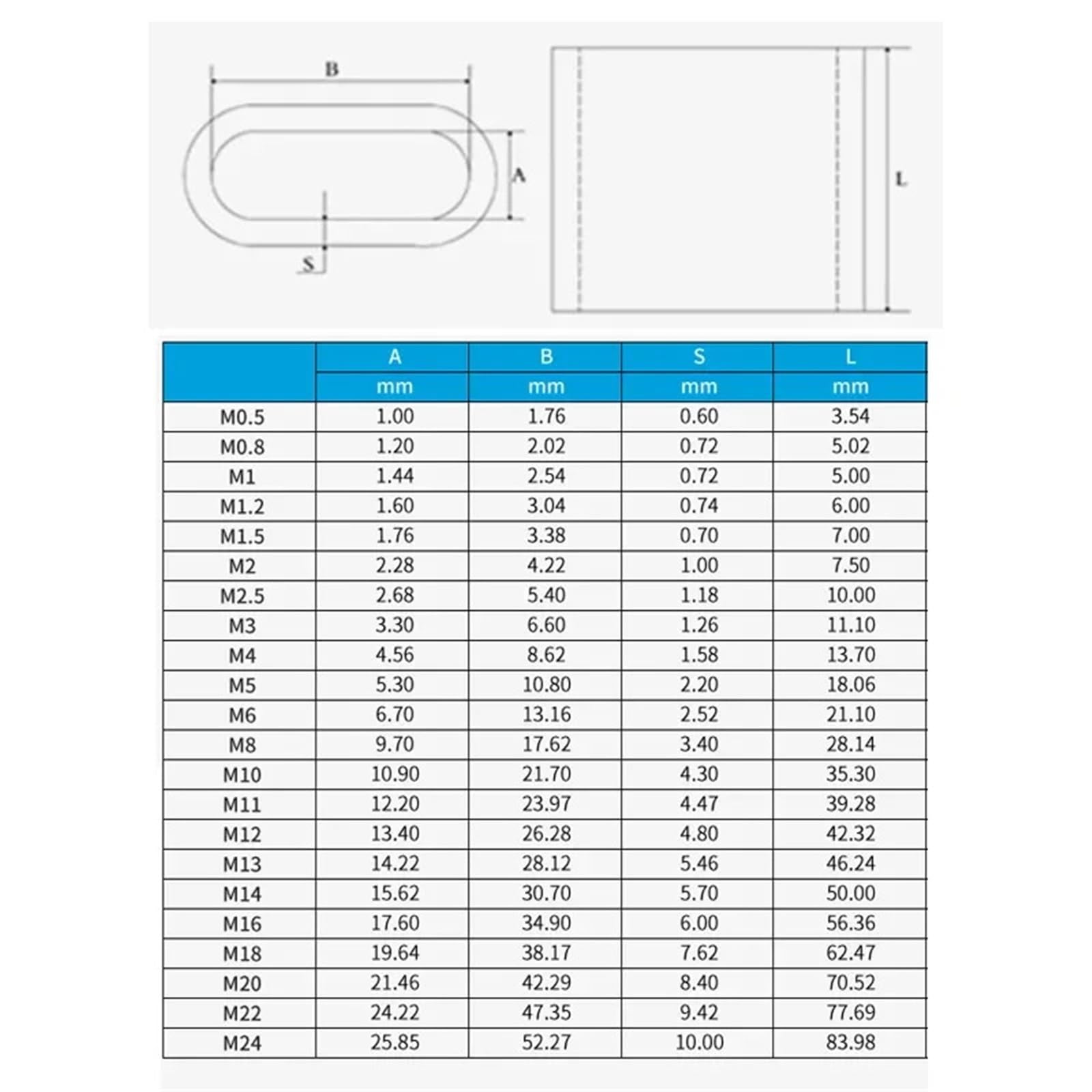 Manicotto ad anello a crimpare in alluminio, Clip di fissaggio for cavo ovale con puntali in alluminio manicotto a crimpare for fune metallica in acciaio Confezione da M0.5 a M26(M26 1Pcs)