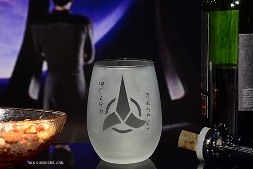 Miniatura 5 de STAR TREK Klingon Cheers - Copa de vino grabada sin tallo, con licencia oficial, calidad premium, cristalería artesanal, 15 onzas, regalo