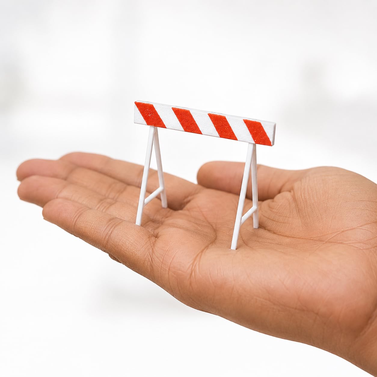 Road Safety Barrier Set - 3D Printed Miniature Barricade for, Construction Road Block Barrier for Diorama, RC Course, Model Railway, Miniature Scene & Display (Pack of 4)-image-47